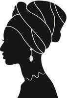 Black Women's History Month. Women's Day. Black Silhouette with Side Pose. Isolated Illustration vector