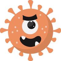 Cute and Funny Bacteria Virus Character. with Cartoon Design Style. Isolated on White Background. vector