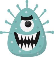 Cute and Funny Bacteria Virus Character. with Cartoon Design Style. Isolated on White Background. vector