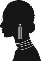 Black Women's History Month. Women's Day. Black Silhouette with Side Pose. Isolated Illustration vector