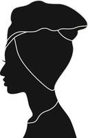 Black Women's History Month. Women's Day. Black Silhouette with Side Pose. Isolated Illustration vector