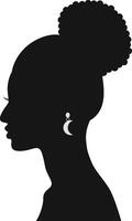 Black Women's History Month. Women's Day. Black Silhouette with Side Pose. Isolated Illustration vector