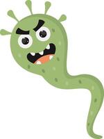 Cute and Funny Bacteria Virus Character. with Cartoon Design Style. Isolated on White Background. vector