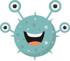 Cute and Funny Bacteria Virus Character. with Cartoon Design Style. Isolated on White Background. vector