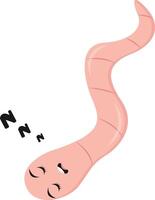 Earthworm Cartoon Character in Flat Design. Isolated on White Background. vector