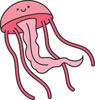 Cute jellyfish illustration vector