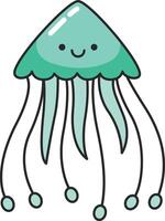 Cute jellyfish illustration vector