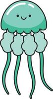 Cute jellyfish illustration vector