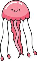 Cute jellyfish illustration vector