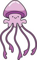 Cute jellyfish illustration vector