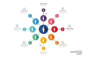 Infographic template for organization chart with business avatar icons. infographic for business. vector