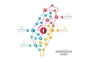 organización gráfico Taiwán mapa infografía modelo con avatar iconos infografía para negocio. vector