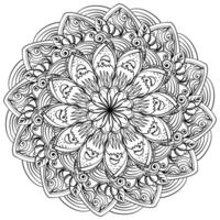 Mandala with chickens and flowers, fantasy doodle coloring page for holiday activity for Easter vector