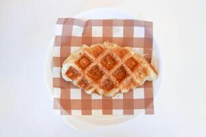 croffle or waffle or croissant , French croissant or French bread with sugar photo