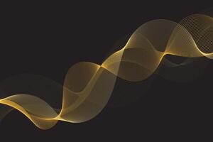 Golden waves intertwine in a luxurious dance, set against the mystery of the void vector