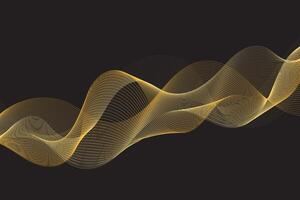 Golden threads undulate in an elegant wave background, perfect for luxurious branding and design vector