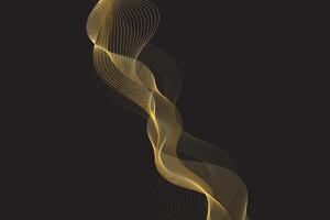 Golden waveforms ripple against a deep black canvas, perfect for luxury and tech-themed visuals vector