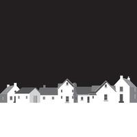 varios casas frente ver paisaje mínimo geométrico forma escala de grises plano diseño ilustrado tener blanco espacio. vector