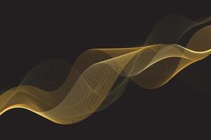 A hypnotic blend of golden waves against a black background, radiating elegance and modernity vector