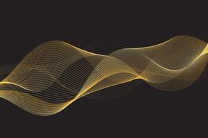 0Luxurious golden strands twist in an endless, hypnotic ribbon over a deep black background vector