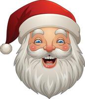 Cartoon happy Santa Claus head vector