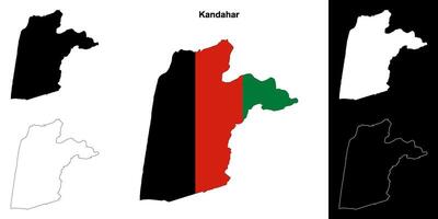 Kandahar province outline map set vector