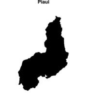 Piaui state blank outline map vector