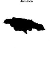 Jamaica blank outline map design vector