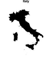 Italia blanco contorno mapa diseño vector