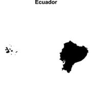 Ecuador blank outline map design vector