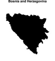 bosnia y herzegovina blanco contorno mapa diseño vector