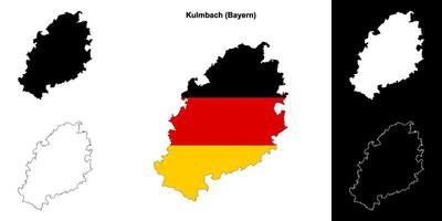 Kulmbach, Bayern blank outline map set vector