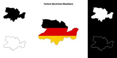 Herford, Nordrhein-Westfalen blank outline map set vector