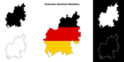 Euskirchen, Nordrhein-Westfalen blank outline map set vector