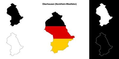 Oberhausen, Nordrhein-Westfalen blank outline map set vector
