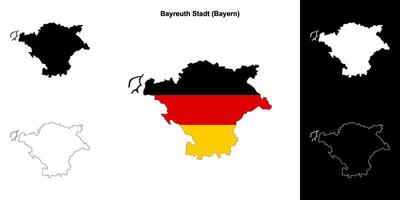 Bayreuth Stadt, Bayern blank outline map set vector