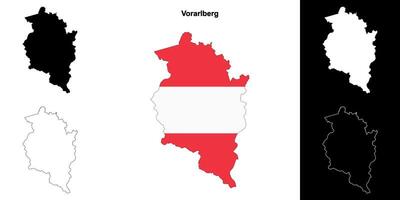 vorarlberg estado contorno mapa conjunto vector