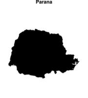 Parana state blank outline map vector