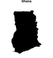 Ghana blanco contorno mapa diseño vector