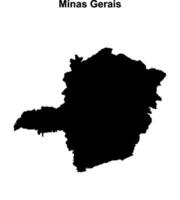 Minas Gerais state blank outline map vector