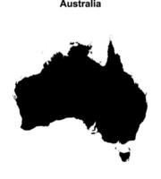 Australia blank outline map design vector