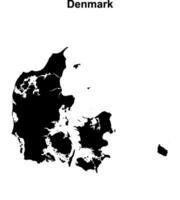 Denmark blank outline map design vector