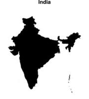 India blanco contorno mapa diseño vector