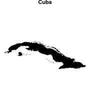 Cuba blanco contorno mapa diseño vector