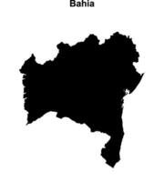 Bahia state blank outline map vector