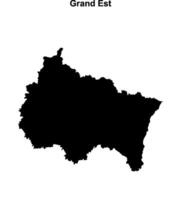 Grand Est outline map vector