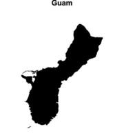 Guam blank outline map design vector