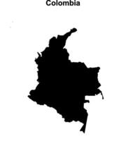 Colombia blanco contorno mapa diseño vector