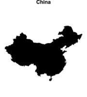 China blanco contorno mapa diseño vector