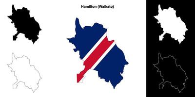 Hamilton blank outline map set vector